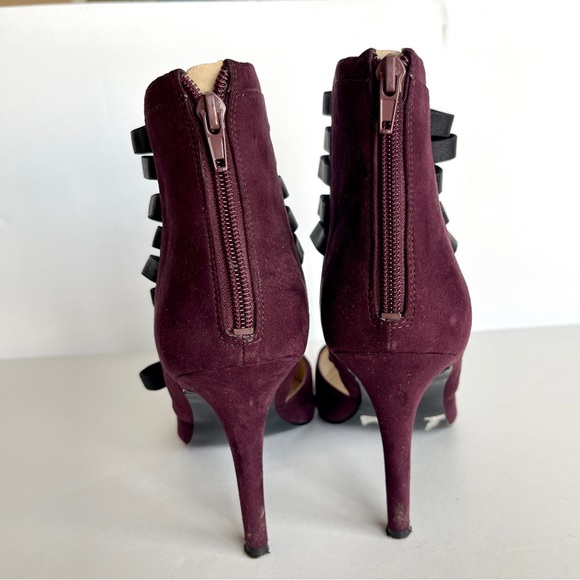 NINE WEST | Purple Elastic Detail Faux Suede Booties Sz 9 - Picture 10 of 11